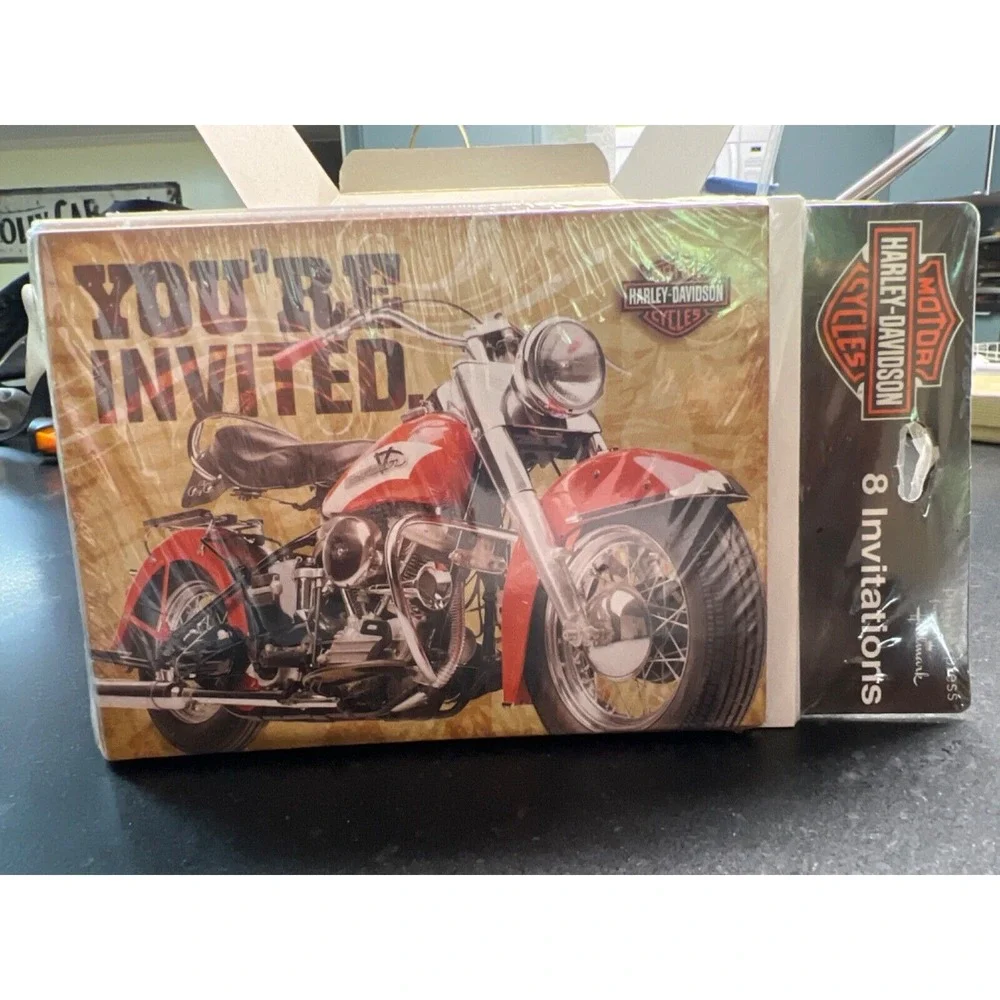 HARLEY-DAVIDSON‎ 8 INVITATIONS CARDS /PARTY EXPRESS FROM HALLMARK NEW